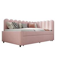 SCHLAFSOFA 140x200 cm in Rosa mit Ausziehbett und Samtbezug - Rosa, Leder (140/200cm) - IVMEU