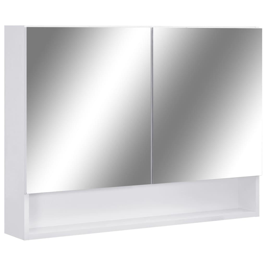 vidaXL Led-Bad-Spiegelschrank Weiß 60x80x15 cm