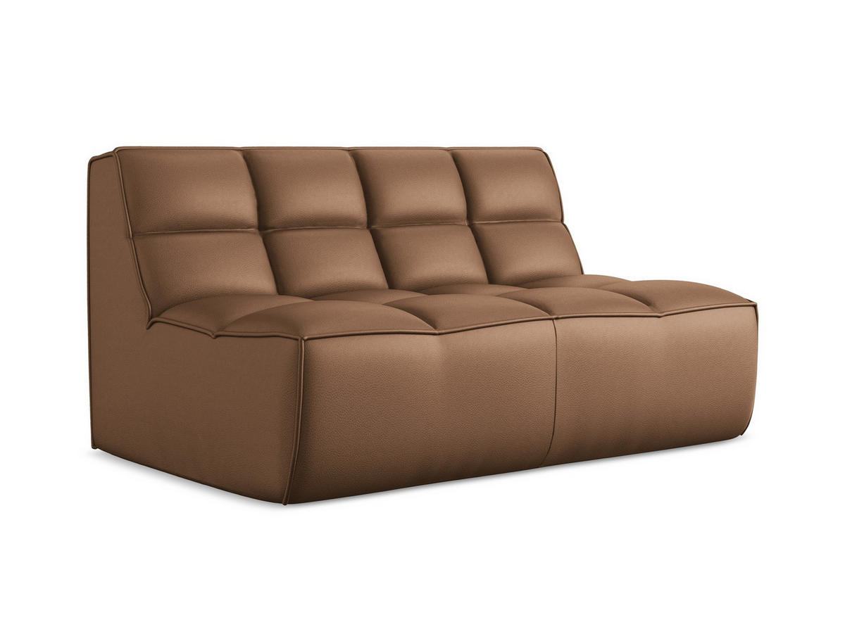 2-SITZER-SOFA Kunstleder Braun - Lila/Schwarz, Leder/Kunststoff (160/75/93cm) - Makamii