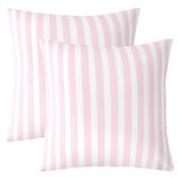 KISSENBEZUG 2-teiliges Set Rosa Streifen 50 x 50 cm - Rosa, Textil (50/50cm)