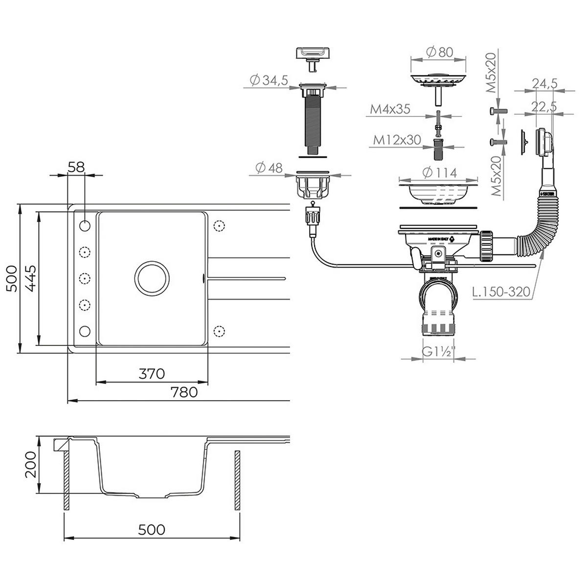 UMYVADLO Kyoto Bílá - bílá, keramika (78/20/50cm) - Bergstroem