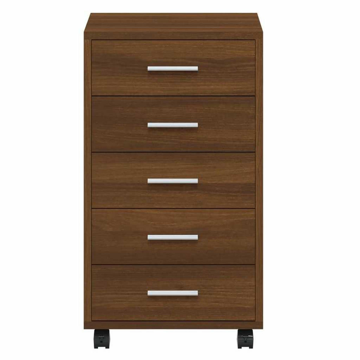 SCHUBLADENSCHRANK Mit Rollen Braun Eichen-Optik Holzwerkstoff - Braun, Holzwerkstoff (38/63/33cm) - vidaXL