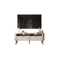 TV-SCHRANK YVETTE 138/40/53 cm Kaschmir 2 Schubladen - Kaschmir/Goldfarben, Holzwerkstoff/Metall (138/53/40cm) - Lookway