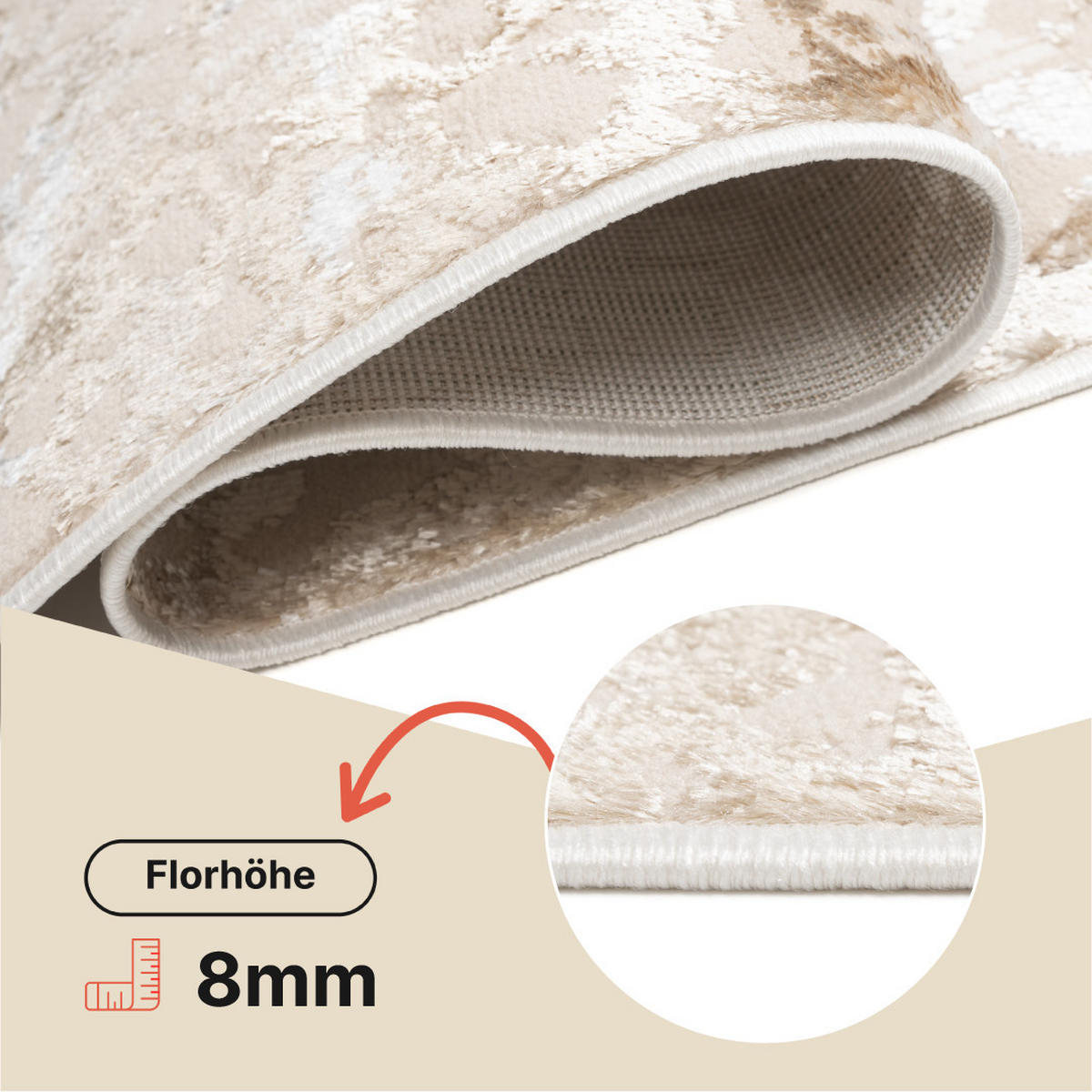 TEPPICHLÄUFER CRYSTAL hellbraun abstrakt 80/500 cm - Hellbraun, Textil (80/500cm) - Tapiso