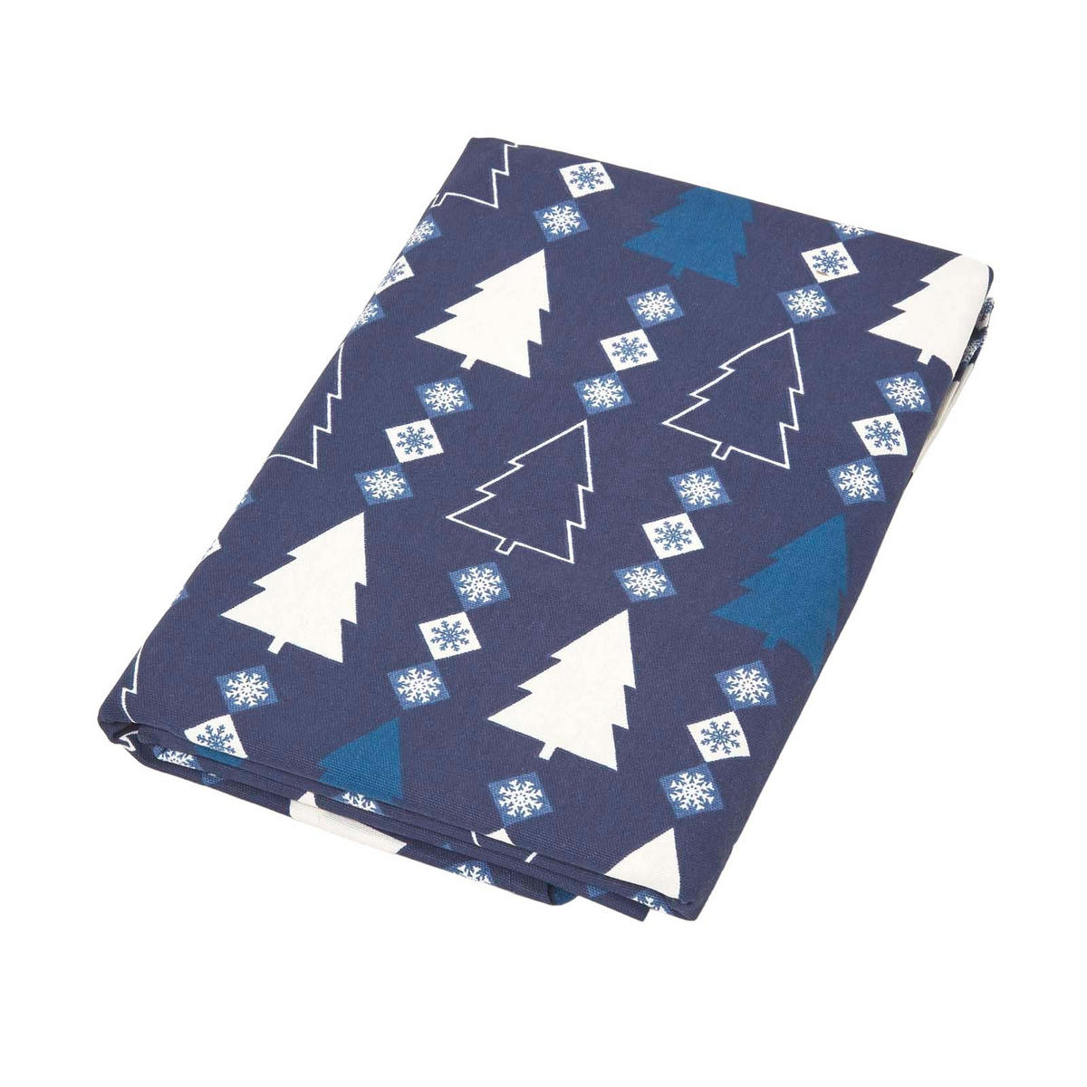 WEIHNACHTSTISCHDECKE Winterland blau, 178 cm rund, 100% Baumwolle - Blau, Textil (178/178cm) - Homescapes