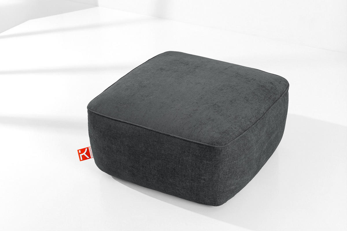 SITZHOCKER FUBBO, Anthrazit - Anthrazit, Holz/Holzwerkstoff (80/44/80cm) - KONSIMO®