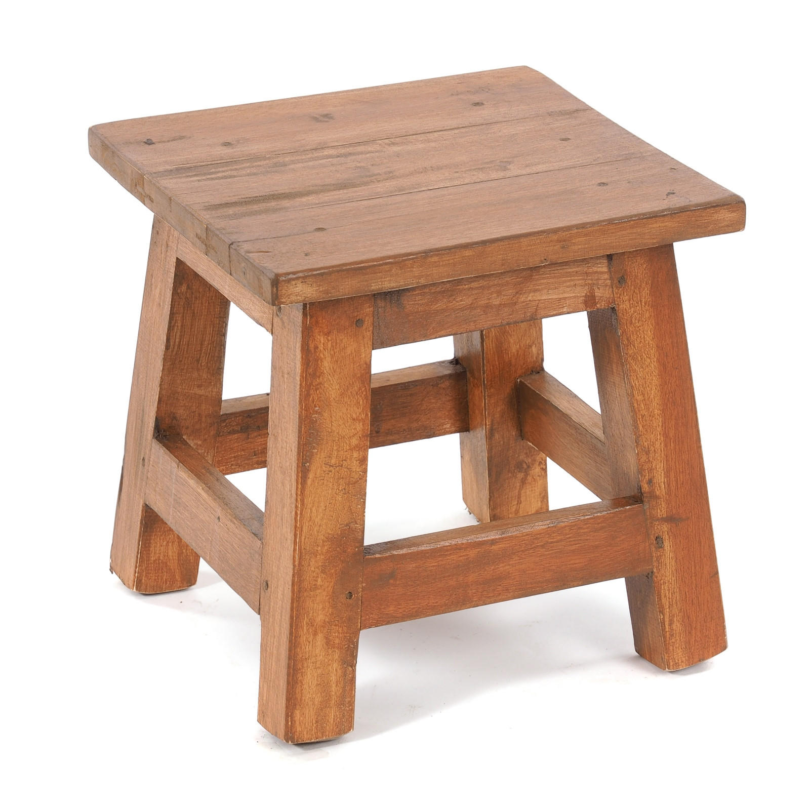 FUSSHOCKER PALO Mahagoni Recyclingholz 08 honigfarben gewachst - Honig, Holz (26/27/26cm) - DESIGN DELIGHTS