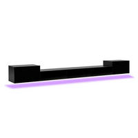 LOWBOARD DE-40291 hängend, mit Hochglanz und LED Schwarz - Schwarz, Holzwerkstoff (245/26/30cm) - ComfortXL