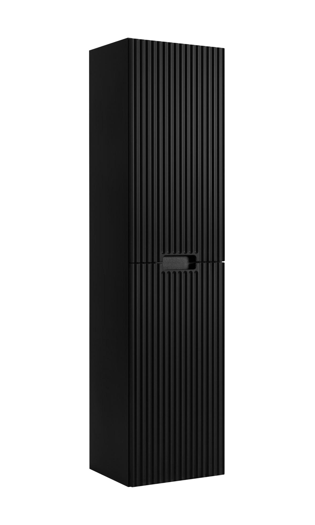 BADEZIMMERSCHRANK : schwarz, 35 x 136 x 27 cm - Schwarz, Holzwerkstoff (35/136/27cm) - 3XE LIVING