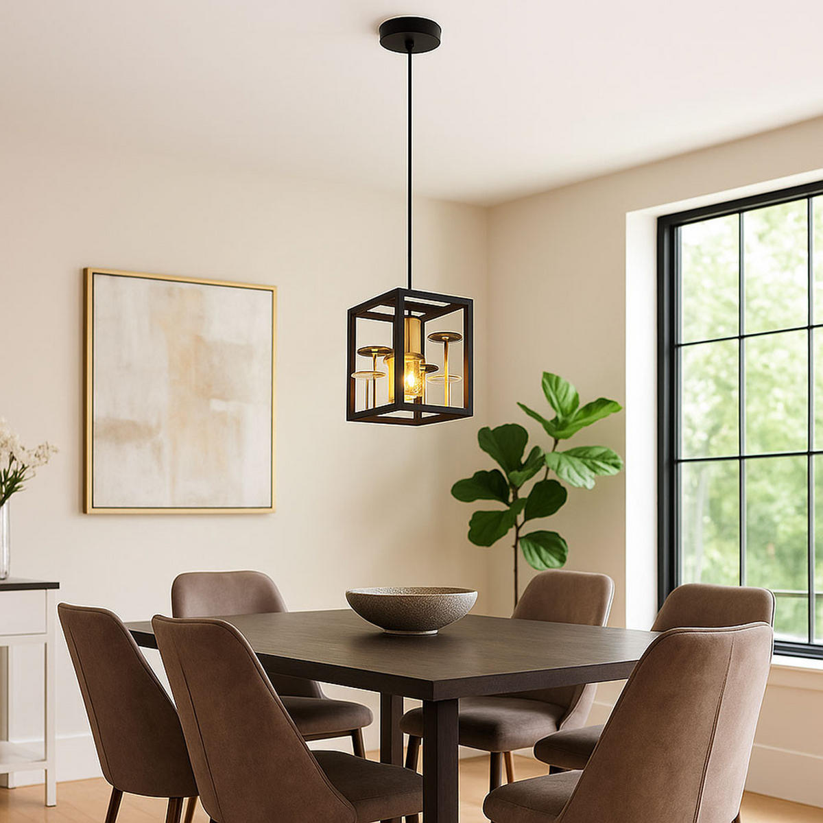 LED HÄNGELEUCHTE Kristalle Schwarz Gold Rauch - Schwarz, Metall (15/15/120cm) - Globo Lighting