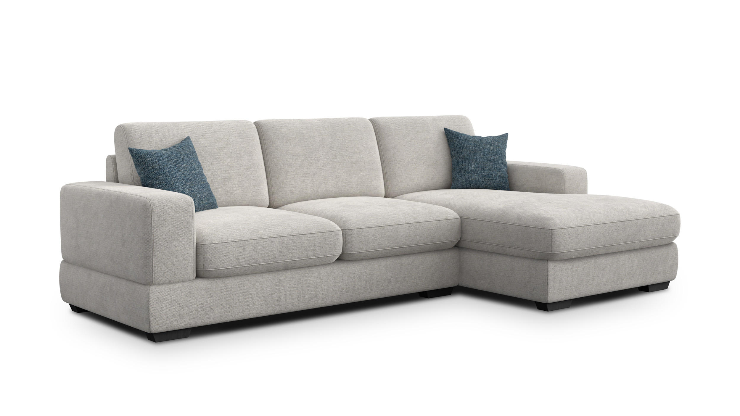 ECKSOFA OTTO 4-Sitzer, creme - Creme/Schwarz, Holz/Textil (279/159cm) - Courtois Laville