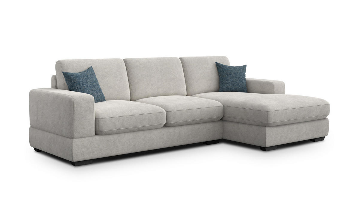 ECKSOFA OTTO 4-Sitzer, creme - Creme/Schwarz, Holz/Textil (279/159cm) - Courtois Laville