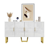 SIDEBOARD 4-türig 150 x 40 x 82 cm Weiß mit verstellbaren Regalböden - Weiß, Holzwerkstoff (150/82/40cm) - Meubliv