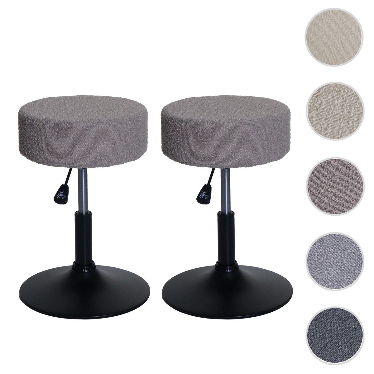 HOCKER taupe 2er-Set - Taupe, Textil (37/57/37cm) - MCW