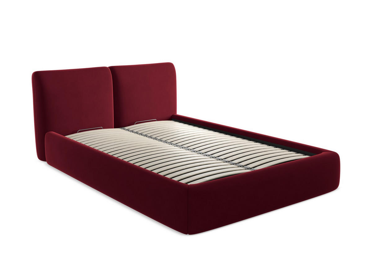 POLSTERBETT mit Bettkasten und Lattenrost 160x228 Rot - Bordeaux/Rot, Kunststoff/Textil (140/200cm) - Makamii