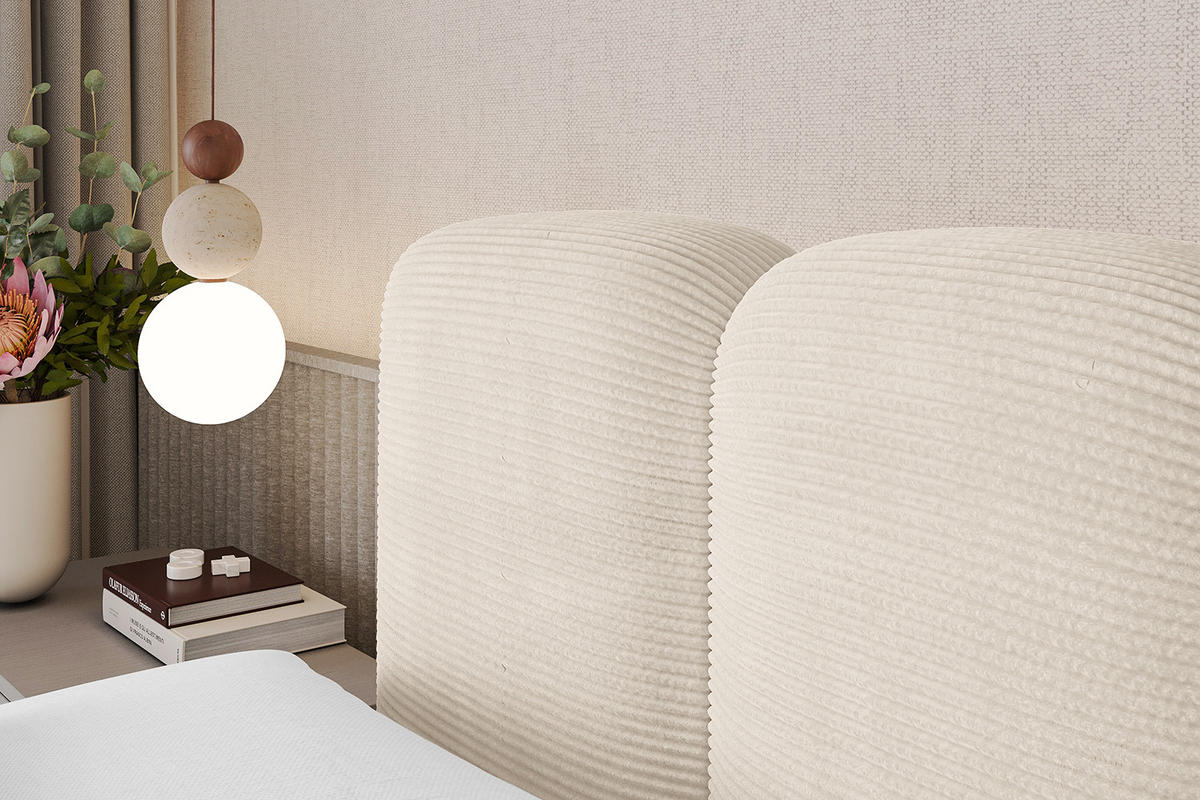 BOXBETT mit Matratze H4 und Lattenrost - NINA-Z - 200x200 cm Poso - Beige - Ecru, Holzwerkstoff (200/200cm)