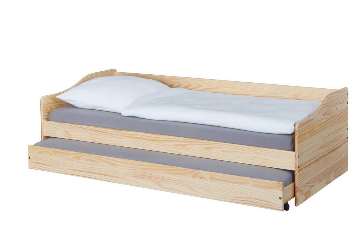 BETT Holz - Naturfarben, Holz (90/200cm) - ebuy24