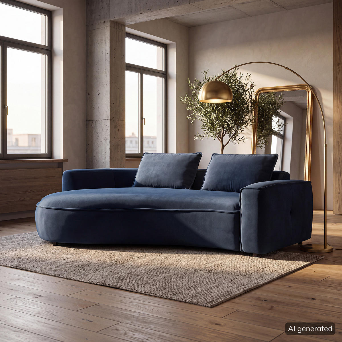 2,5-SITZER SOFA - Schwarz/Dunkelblau, Kunststoff/Textil (217/82/146cm) - home24