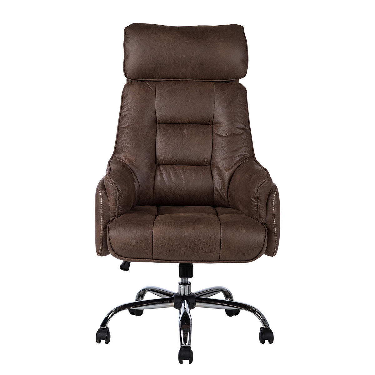 BÜROSTUHL - Microfaser / Nylon - Braun / Schwarz - Braun, Kunststoff/Textil (71/115/84cm) - home24