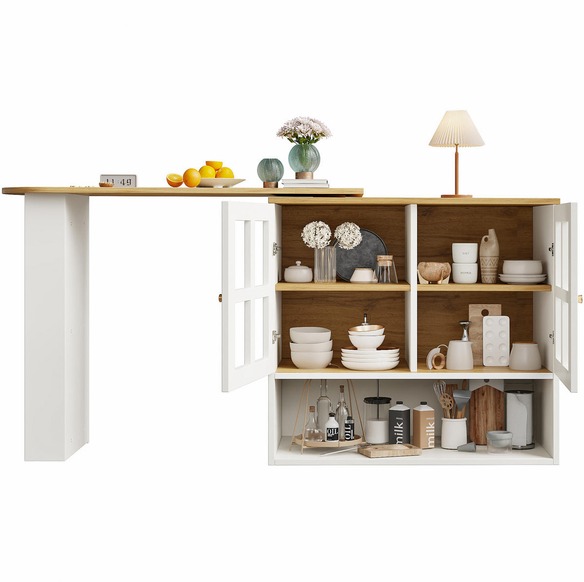 STEHTISCH drehbar ausziehbar 204 cm Weiß MDF - Weiß, Holz (39/102.5/138cm) - Beauniv