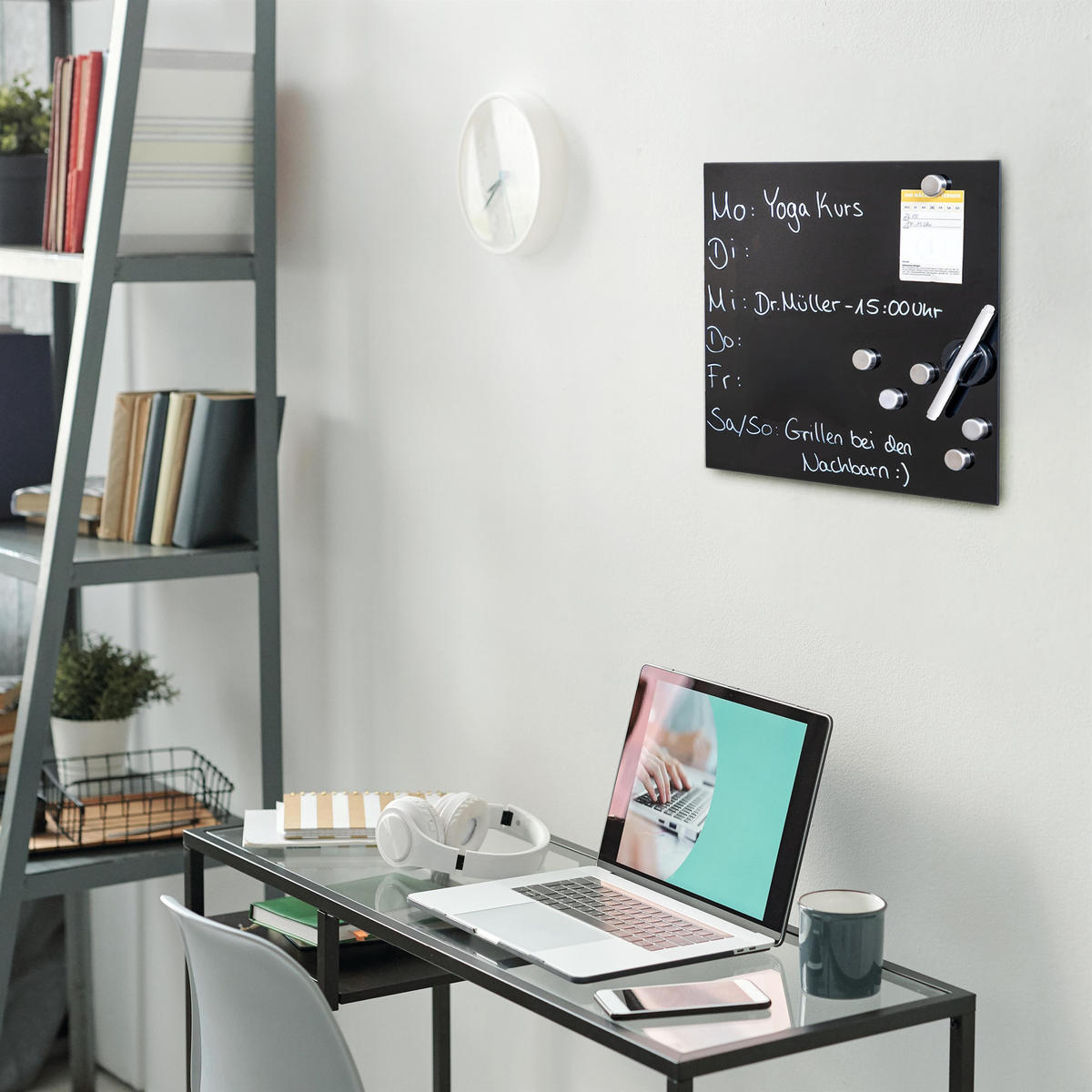 MAGNETTAFEL, schwarz - Schwarz, Metall (35/35/0.45cm) - bremermann