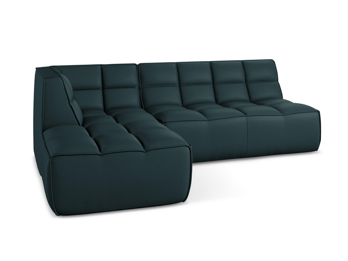ECKSOFA Beidseitig Kunstleder Blau - Blau/Petrol, Leder/Kunststoff (258/178cm) - Makamii