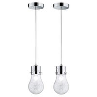 HÄNGELEUCHTE FUTURA Silber Glas 2er Set - Silberfarben, Glas (12/12/150cm)