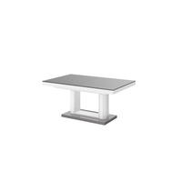 COUCHTISCH rechteckig Grau Hochglanz - Weiß Hochglanz 120/75/54 cm - Weiß Hochglanz/Grau, Holzwerkstoff (75/120/54cm) - designimpex