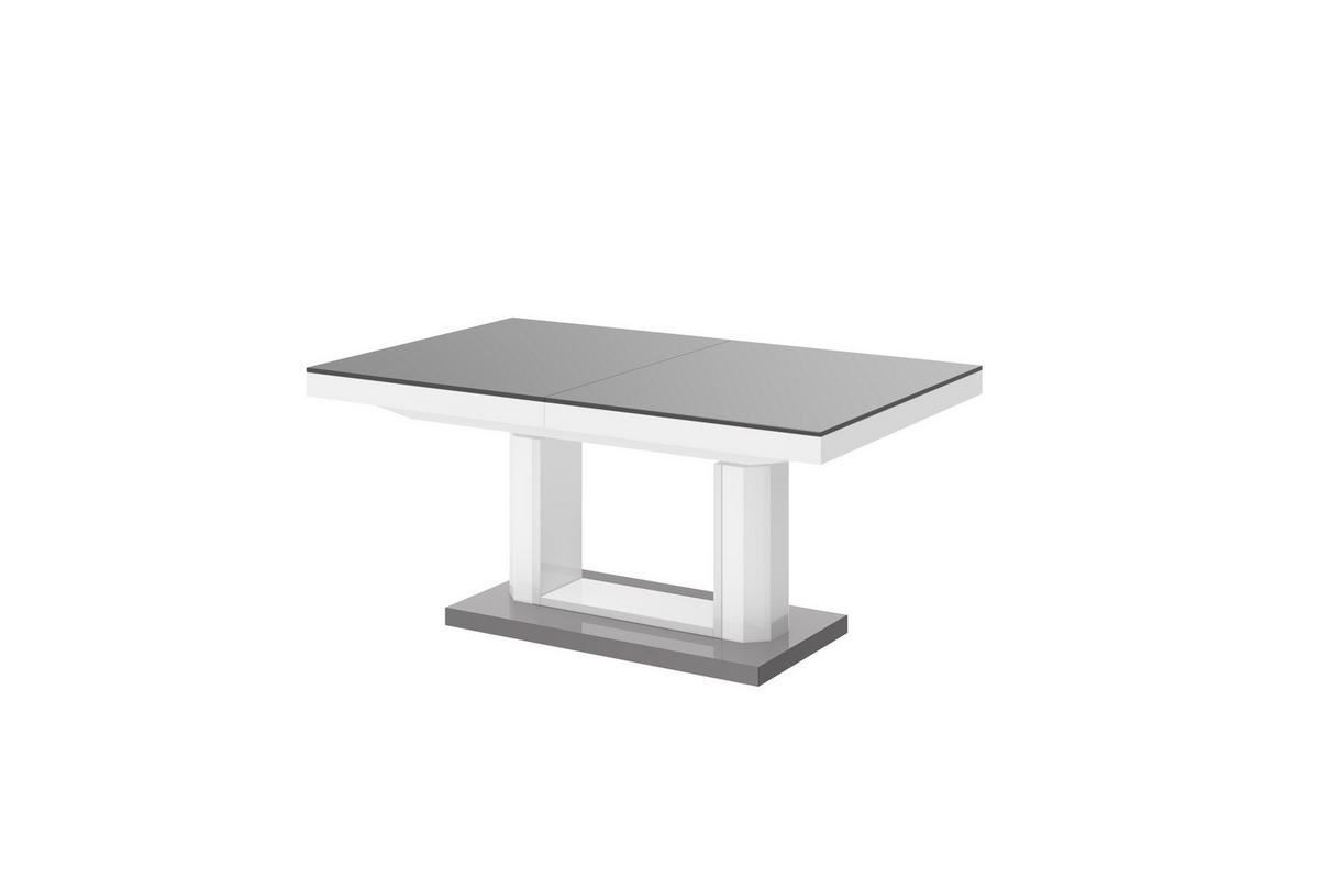 COUCHTISCH rechteckig Grau Hochglanz - Weiß Hochglanz 120/75/54 cm - Weiß Hochglanz/Grau, Holzwerkstoff (75/120/54cm) - designimpex