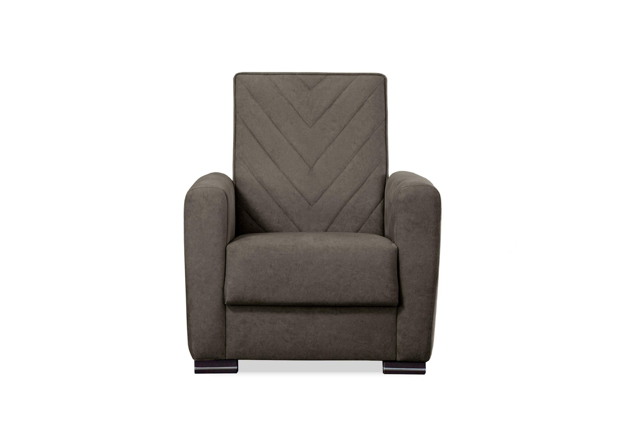 SESSEL Vera Braun, mit gesteppter Rückenlehne - Braun, Holzwerkstoff (88/103/100cm) - Bettso
