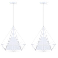 PENDELLEUCHTE ACOS 2-er Set, Weiß - Weiß, Textil/Metall (36/36/37cm) - KONSIMO®