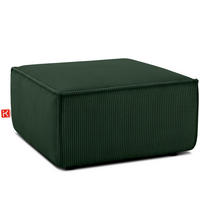 SITZPOUF NAPI gefederte Sitzfläche, dunkelgrün - Dunkelgrün/Schwarz, Textil (83/45/83cm) - KONSIMO®