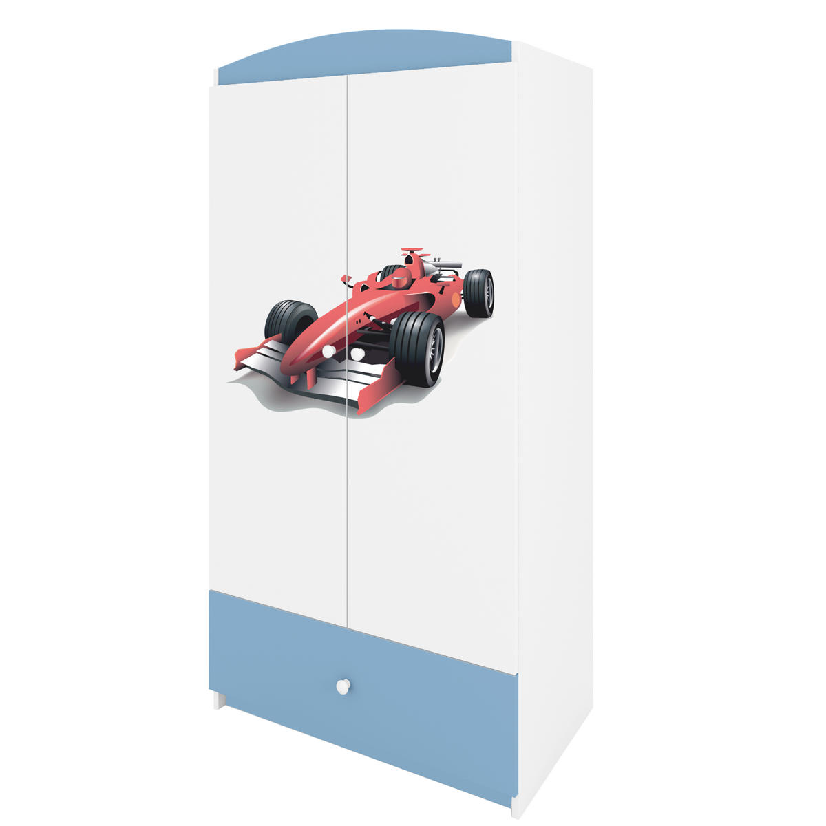 KINDERKLEIDERSCHRANK Formel 1 90/175/52 - Blau, Holzwerkstoff (90/175/52cm) - Kocot Kids