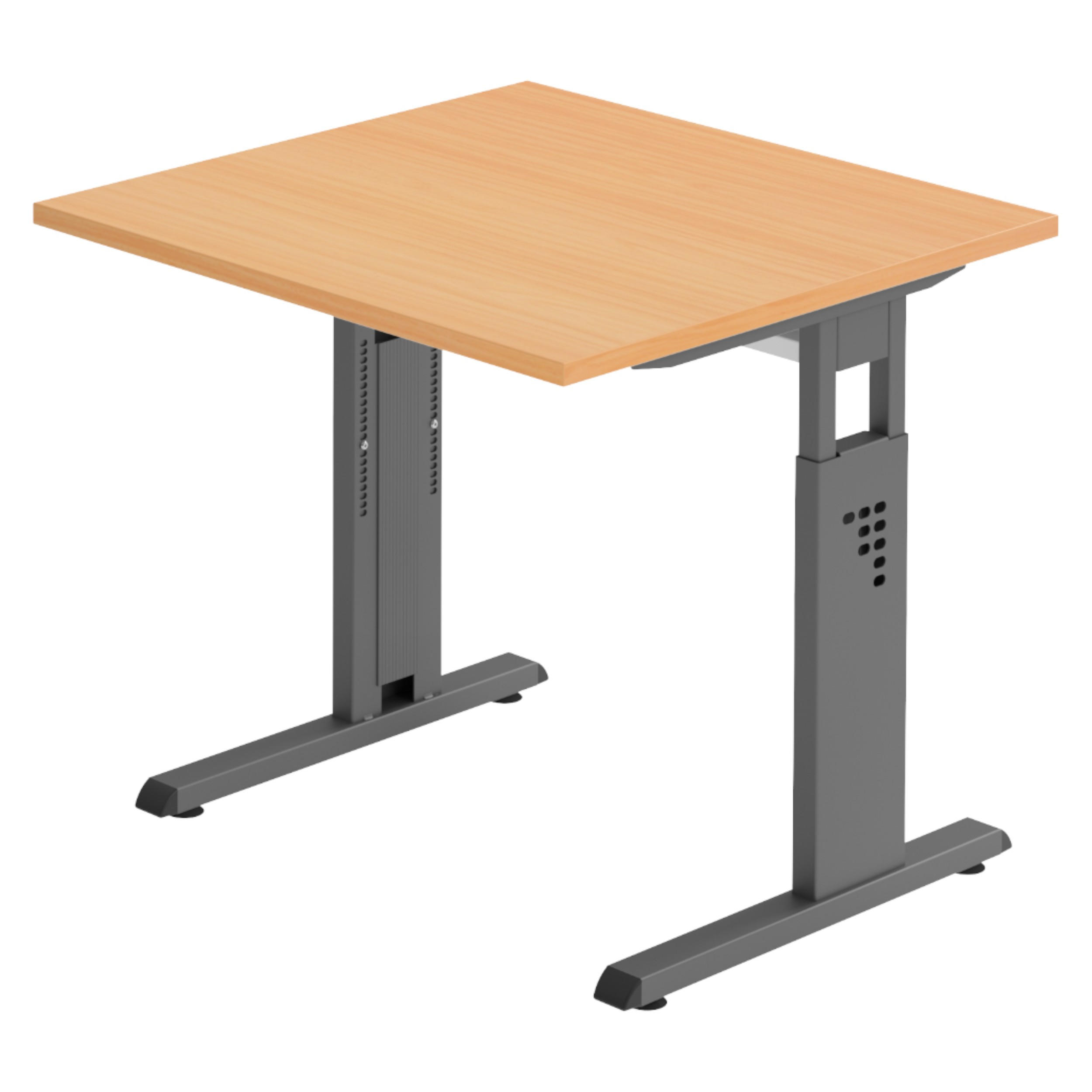 SCHREIBTISCH Serie-O 80/80/74 cm in Buchefarben/Graphitfarben - Buchefarben/Graphitfarben, Holzwerkstoff (80/80/74cm) - bümö