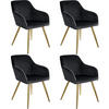 ESSZIMMERSTUHL 4er Set Marilyn 58 x 62 x 82 cm schwarz/gold - Goldfarben/Schwarz, Textil (58/82/62cm) - tectake