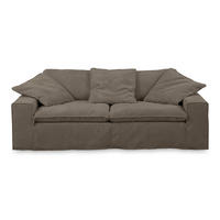 SOFA NETTA Braun Cord - Dunkelbraun/Braun, Birkenholz/Textil (226/90/116cm) - KAWOLA