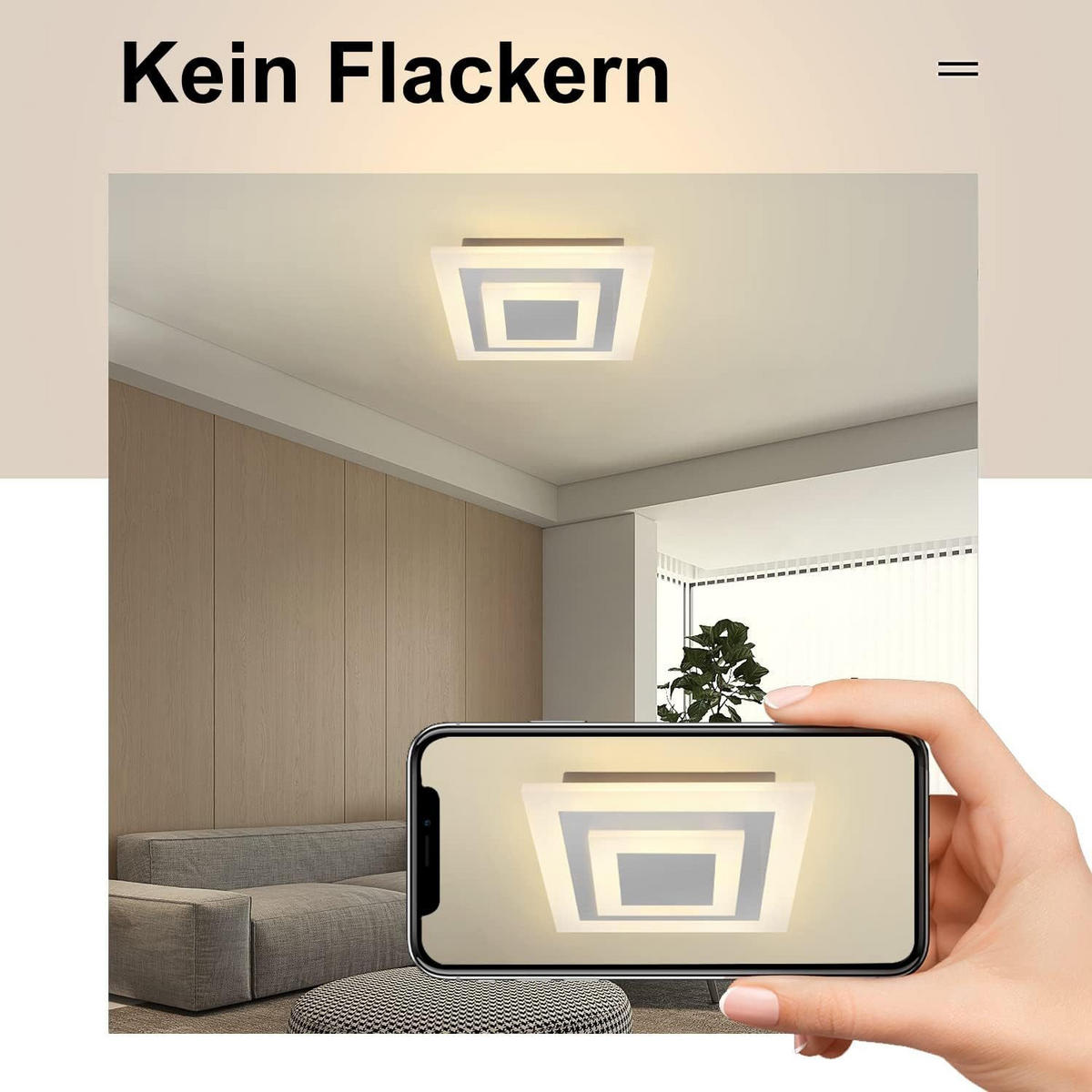 LED-DECKENLEUCHTE Claus 30/30/6 cm - Weiß, Metall (30/30/6cm) - Nettlife