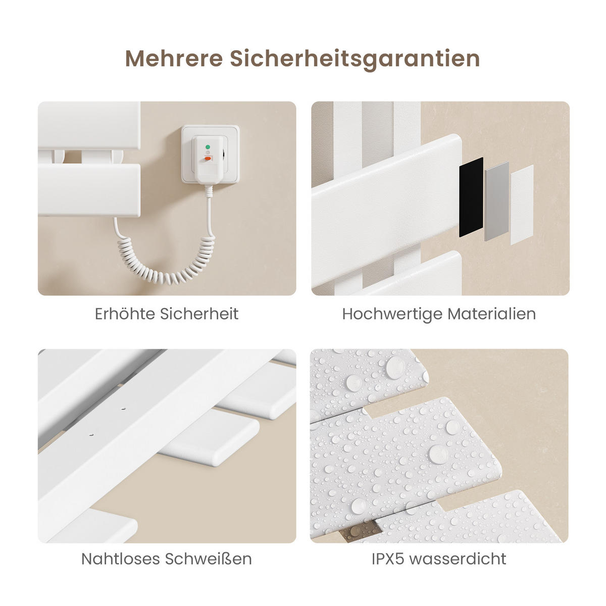 HEIZKÖRPER Elektrisch WLAN Thermostat Weiß Rechtsanschluss 100/50 cm - Weiß, Metall (50/100/11cm) - EMKE