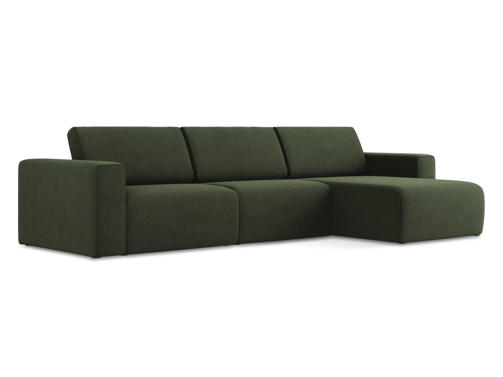 ECKSOFA Links Strukturstoff Stoff Grün - Blau/Schwarz, Kunststoff/Textil (314/167cm) - Makamii