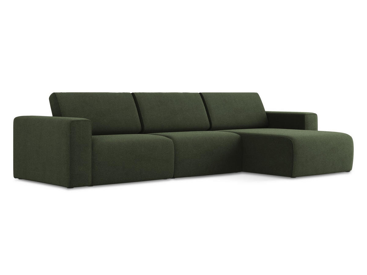 ECKSOFA Links Strukturstoff Stoff Grün - Blau/Schwarz, Kunststoff/Textil (314/167cm) - Makamii