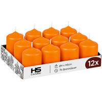 STUMPENKERZEN Ø4xH6 cm Orange 12er-Pack - Orange, Naturmaterialien (4/6cm)