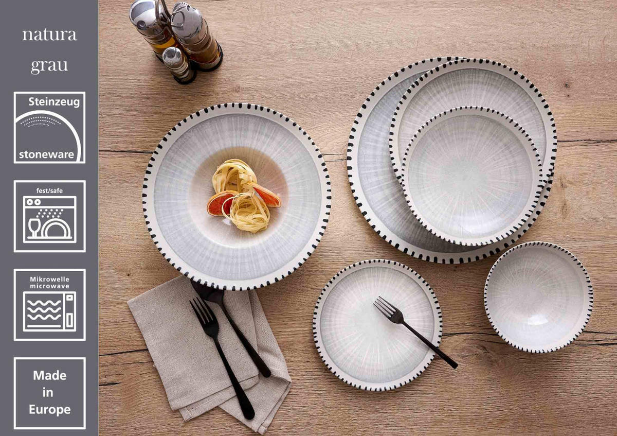 SPEISETELLER Natura Grau ø 26 cm 6er Set - Grau, Keramik (26cm) - Ritzenhoff Breker