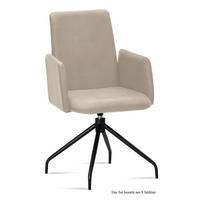ARMLEHNSTUHL drehbar (8er-Set) Djanna 52x92x60 Schwarz/Natur - Schwarz/Naturfarben, Kunststoff (60/92/52cm) - 58aufmkessel