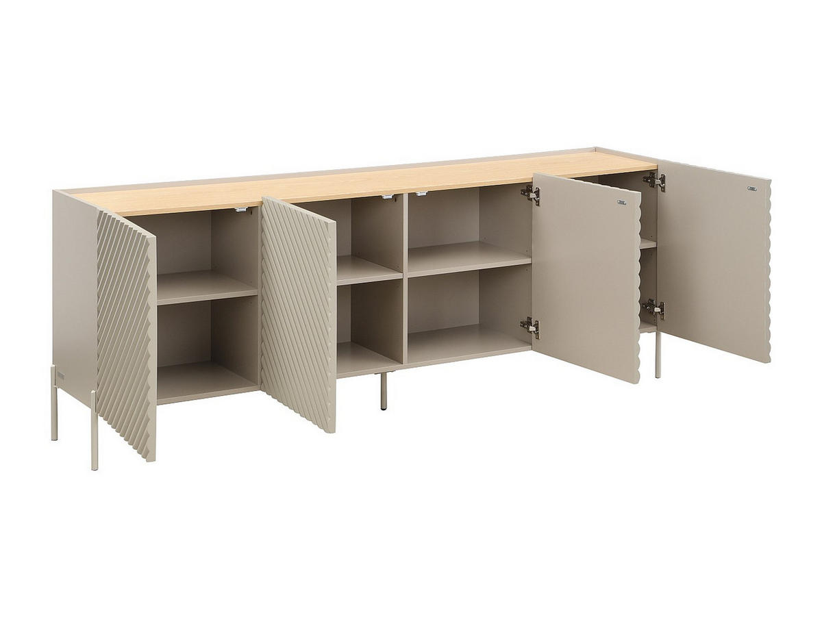 SIDEBOARD - 200 cm x 41 cm - Holz, Platte - Beige, Naturfarben Hell - TASIBA - Beige/Naturfarben, Holz (200/77/41cm) - Vente-Unique