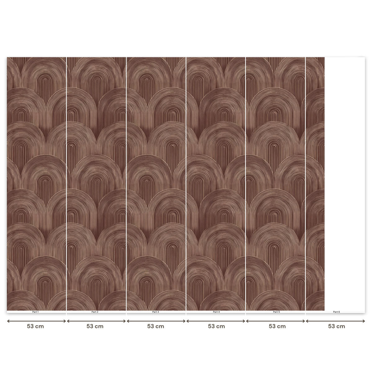 TAPETE - Rhythmic - Aufschlag - Braun - 280x220 cm - Dunkelbraun, Papier (280/220cm) - OnlyWow