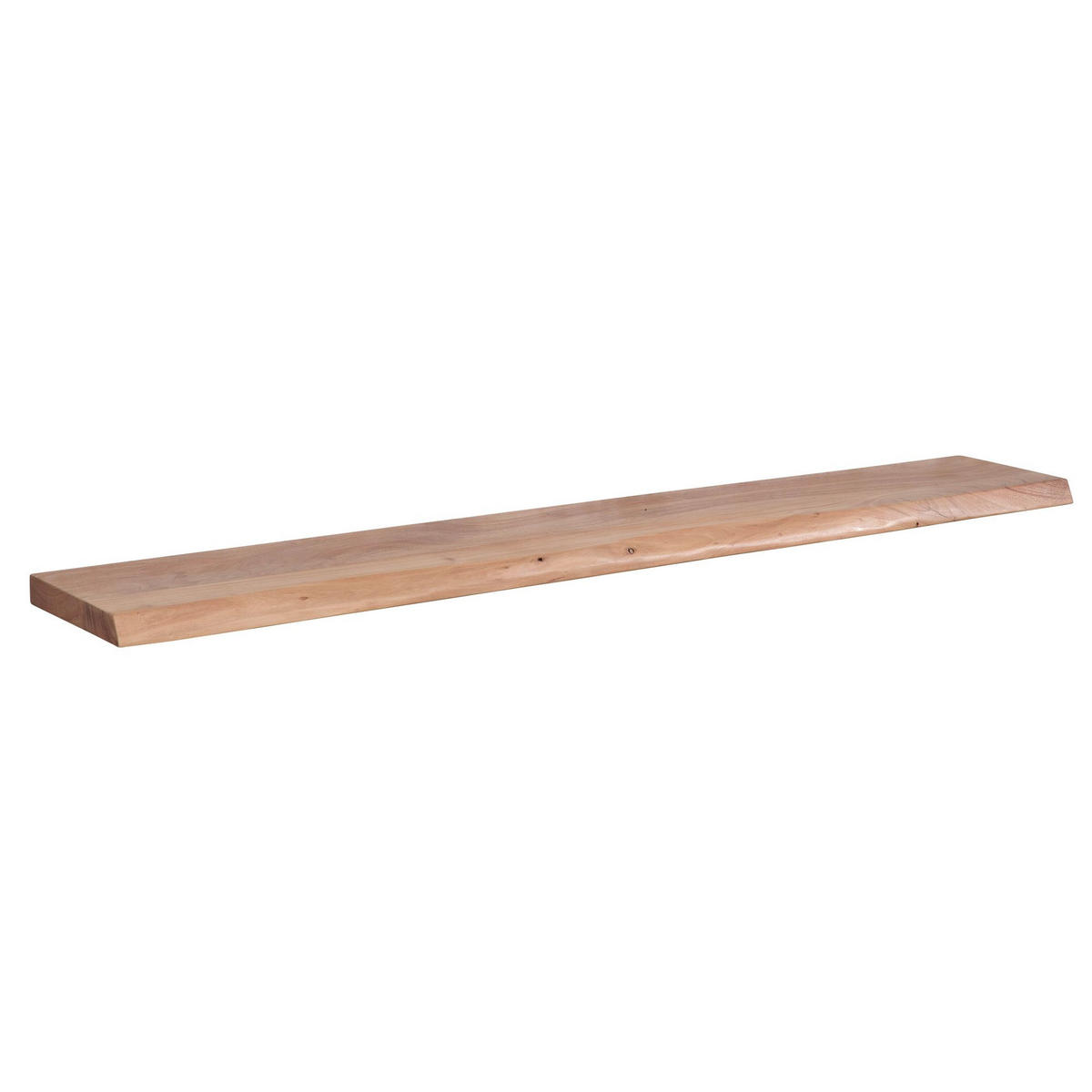 WANDREGAL Akazienholz Baumkante Rustikal, Beige 160x26x4 cm - Beige, Holz (160/4/26cm) - KADIMA DESIGN