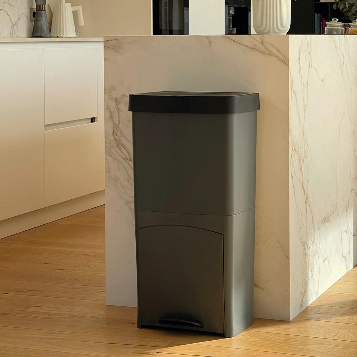 MÜLLEIMER PICEA grau - Grau, Kunststoff (29/76.5/39cm) - Kitchen Move