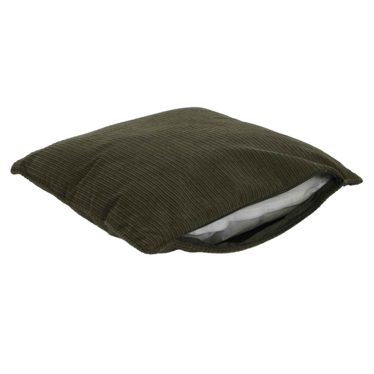 KISSEN mit Borte aus Kordsamt 40/40/8 cm - Grün, Textil (40/40cm) - Home Styling Collection