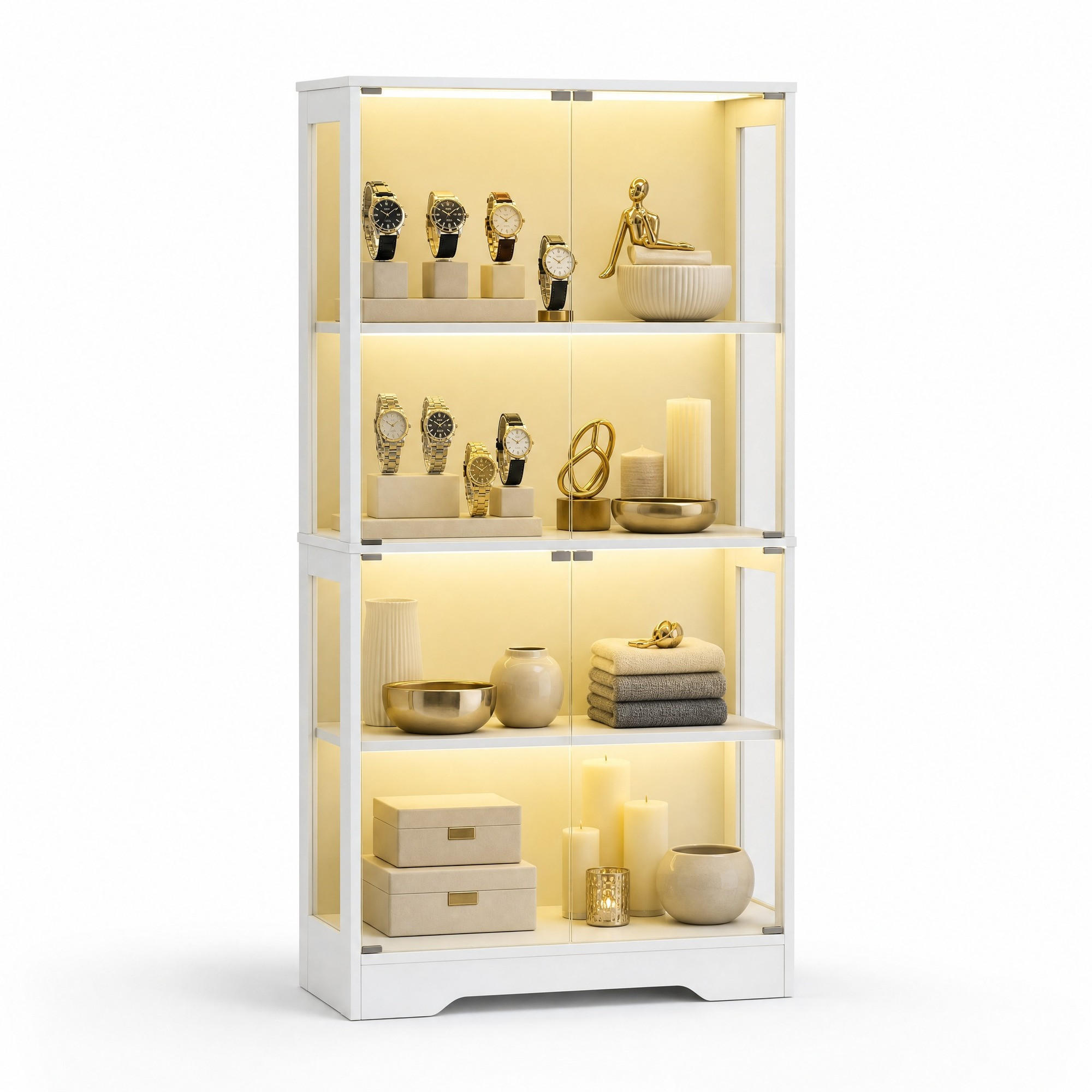 Ivmeu Glasvitrine Weiß 80x165x35 cm