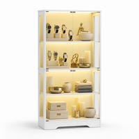 GLASVITRINE aus MDF und Glas 35x80x165 cm Weiß mit LED-Beleuchtung und Bewegungssensor - Weiß, Holzwerkstoff (80/165/35cm) - IVMEU